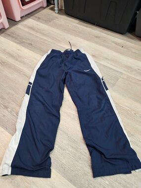 Navy and White VTG Nike Kids Athletic Track Pants 90s y2k
